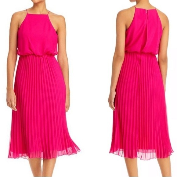 NWT Sam Edelman Pleated Pink Maxi Dress - Picture 1 of 16